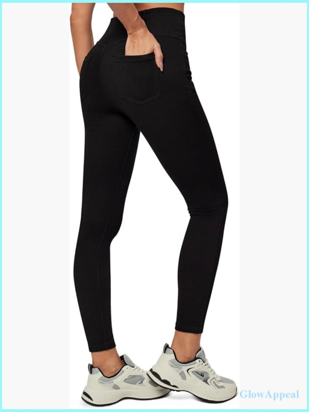 High Waist Pull On Jeggings Tummy Control Skinny Jeans with Pockets